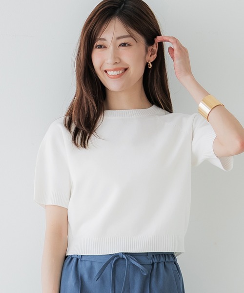 coca（コカ） サマーニット ニット セーター 半袖クルーネックニット