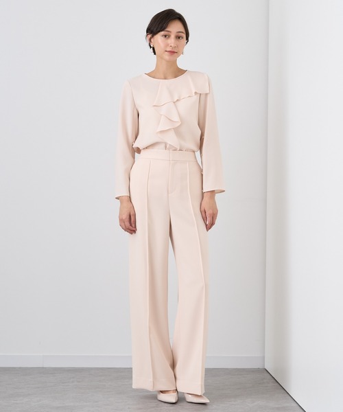 ANAYI パンツ ストレッチクロスワイドパンツ レディース : ZOZOTOWN 