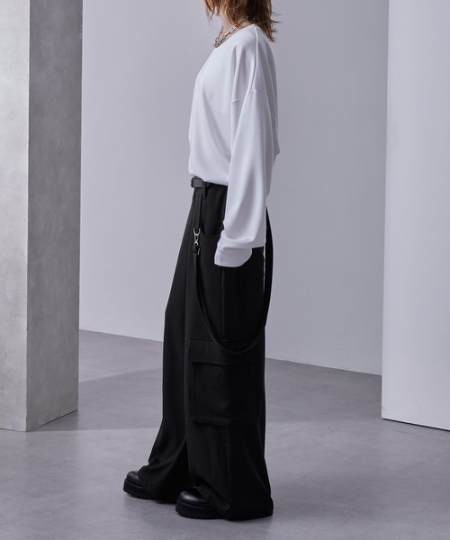 LOSTCTRL カーゴパンツ　変形ワイドパンツ　ギミックスラックス Loose（ルース） スラックス ドレープモード ギミックワイド