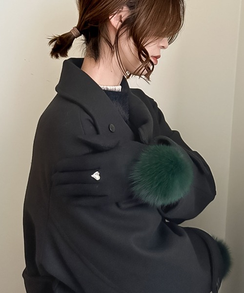 手袋 「タッチパネル対応」裏起毛ふんわりファーポンポングローブ  