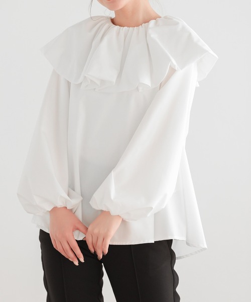 Fit more（フィットモア） ブラウス シャツ ボリュームフレアカラー