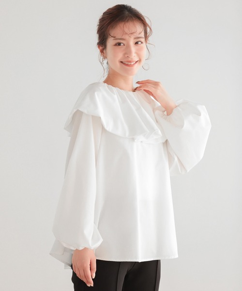Fit more（フィットモア） ブラウス シャツ ボリュームフレアカラー