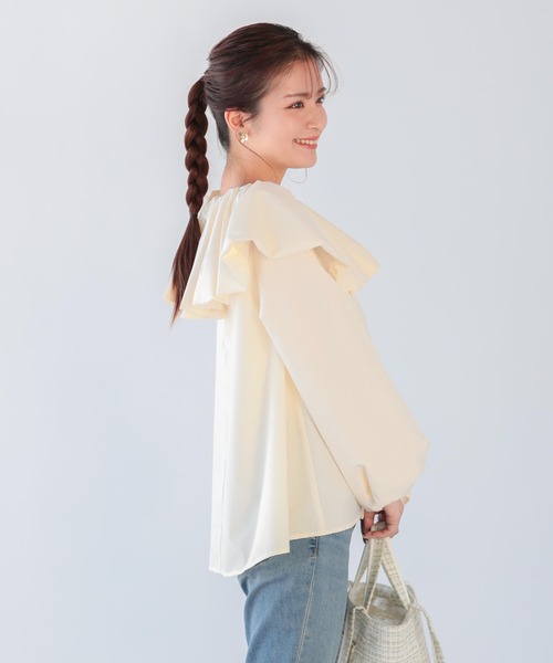 Fit more（フィットモア） ブラウス シャツ ボリュームフレアカラー