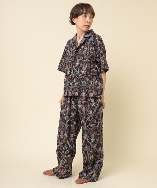 RNA-N パンツ R4196 ダマスクプリントワイドパンツ レディース
