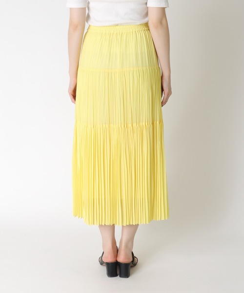 Jines（ジネス） スカート シフォンジョーゼットティアードプリーツ