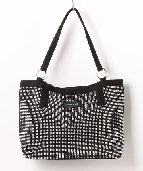 レディース　トートバッグ　ラインストーン装飾 STYLEBLOCK トートバッグ ラインストーン装飾トートバッグ