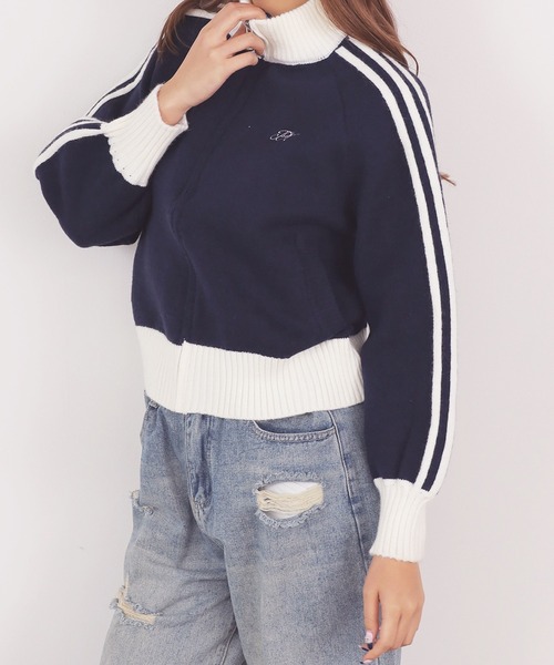 Chick カーディガン SIDE LINE FULL-ZIP CARDIGAN / サイド