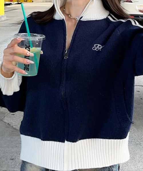 Chick カーディガン SIDE LINE FULL-ZIP CARDIGAN / サイド