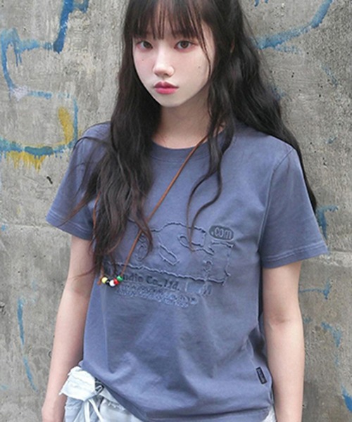 ODD STUDIO tシャツ PIGMENT DUSTY OVER FIT TEE レディース