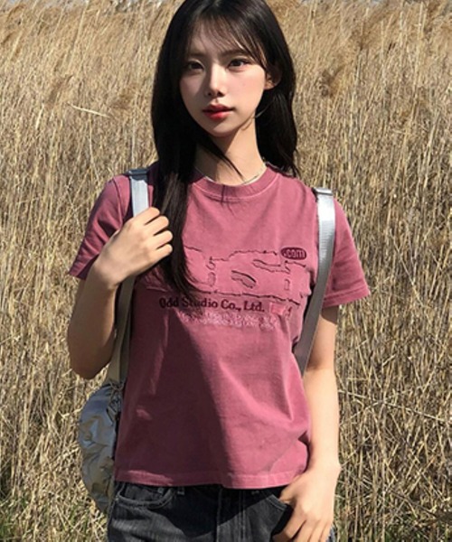 tシャツ ODD PIGMENT DUSTY OVER FIT TEE レディース ODD STUDIO tシャツ PIGMENT DUSTY OVER FIT TEE レディース