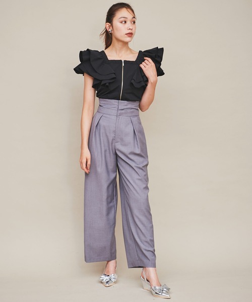 31 Sons de mode ブラウス シャツ ジップ付き2WAYフリル