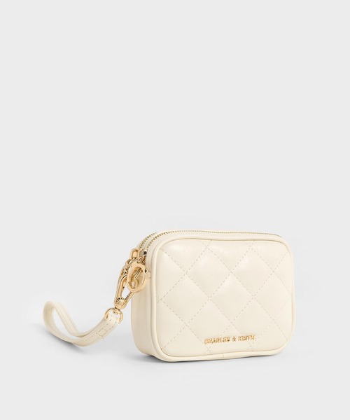 【 Lederer de Paris】煌めくクリスタルのポーチ CHARLES ＆ KEITH ポーチ Apfra アップフラ キルトリスレット