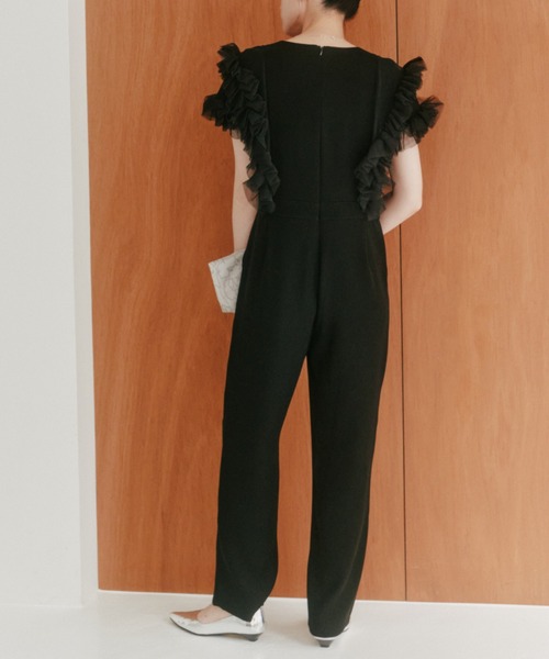 美品✨ kaene オールインワン チュールフリルパンツドレス カエン kaene オールインワン チュールフリルパンツドレス レディース