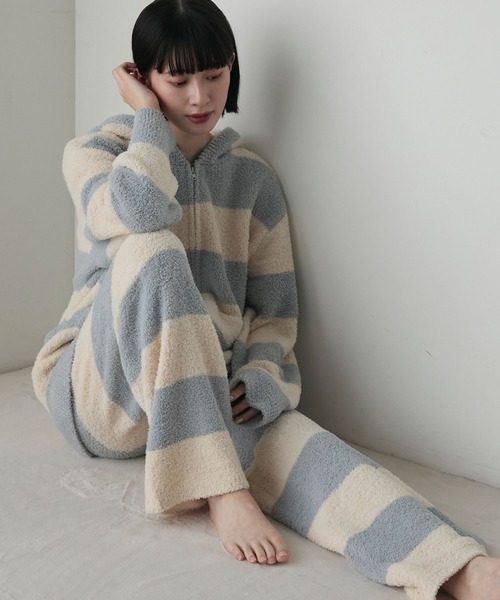 フワフワホワイトルームウェアセット forksy. パジャマ ルームウェア 「forksy.」ふわもこニット