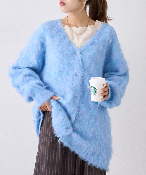 w closet（ダブルクローゼット） カーディガン 「6色展開」MIXシャギー
