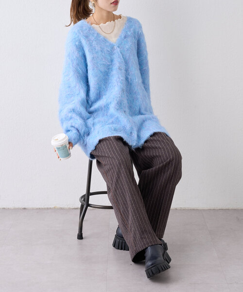 w closet（ダブルクローゼット） カーディガン 「6色展開」MIXシャギー