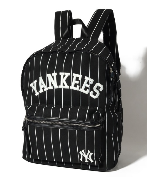 ブラック ストライプバックパック MLB デイバック リュック 「MLB/メジャーリーグベースボール」コットン