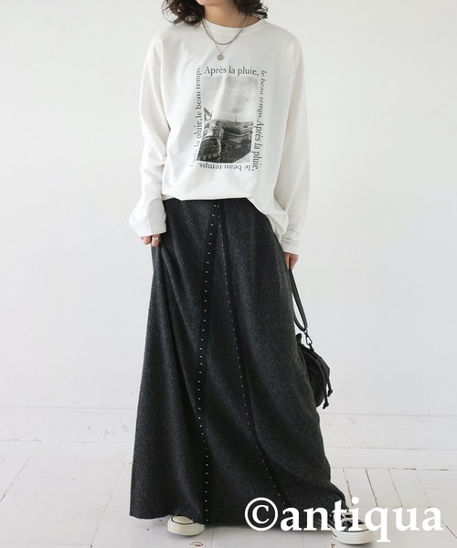 antiqua（アンティカ） ロング スカート ホックニットスカート
