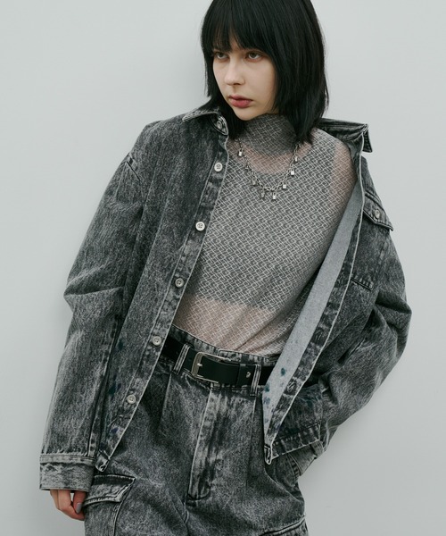 AIVER（アイバー） デニムジャケット gジャン 硫化ペイントデニム