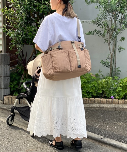 【最終お値下げ】ショルダー付き7ポケットキルティングマザーズバッグ　Lサイズ SOLPRESA マザーズバッグ 「洗濯機洗い可能」ショルダー付き7