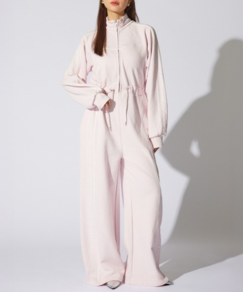 rienda（リエンダ） パンツドレス フロントジップサイドライン