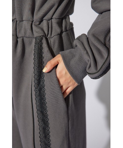 rienda（リエンダ） パンツドレス フロントジップサイドライン