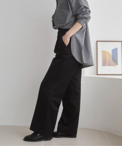 ANGIE スラックス パンツ 「3サイズ展開」ハイウエスト センタープレス