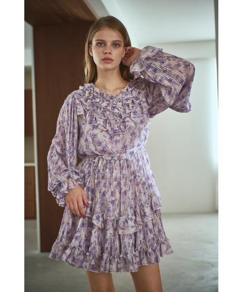 Estella.K ワンピース Zola Floral Dress ラッフルプリーツプリント