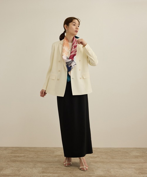 epa ブラウン テーラードジャケット エムズエキサイト ems excite テーラードジャケット （チェック