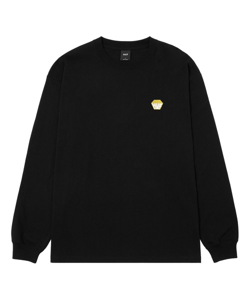 HUF tシャツ BIG BLOCK EMB LS TEE / ハフ 刺繍ロゴ ロング