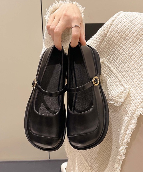 shoes365 ローファー 「shoes 365」メリージェーンスクエアトゥ