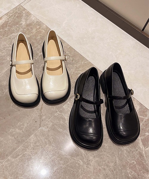 shoes365 ローファー 「shoes 365」メリージェーンスクエアトゥ