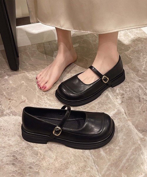 shoes365 ローファー 「shoes 365」メリージェーンスクエアトゥ