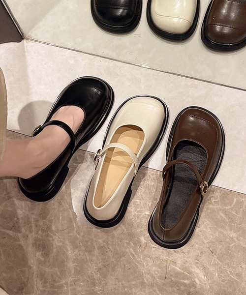 shoes365 ローファー 「shoes 365」メリージェーンスクエアトゥ