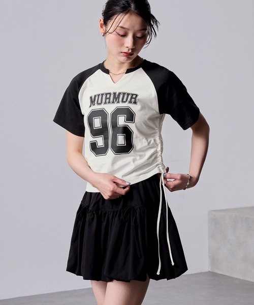 tシャツ スラブプリントキーネックTシャツ レディース ピエクレックス キーネックTシャツ 半袖（薄手） | ピエ
