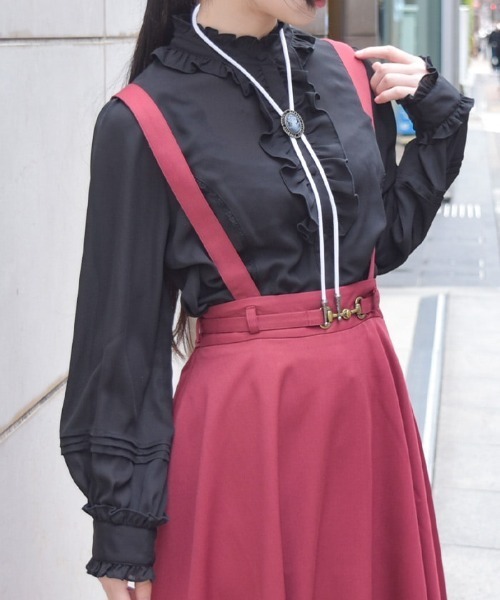 axes femme（アクシーズ ファム） ブラウス シャツ カメオループタイ付