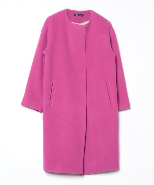 ピンクノーカラーコート JET（ジェット） ノーカラーコート 04 ピンク レディース : ZOZOTOWN