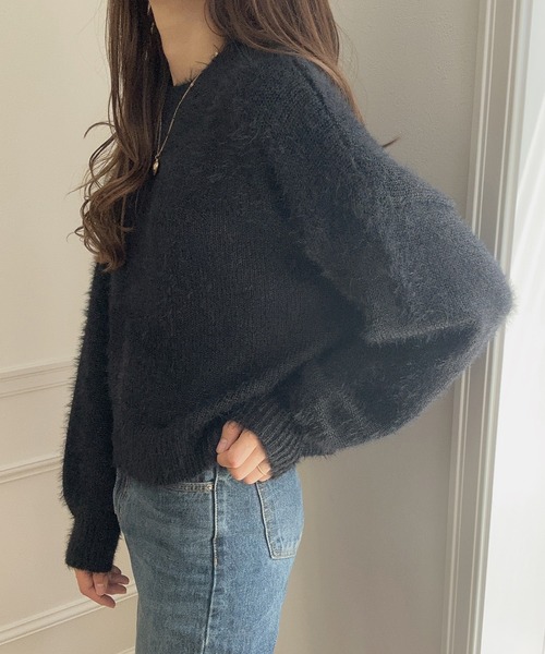 「LAUIR」 長袖ニット FREE グリーン レディース_画像3