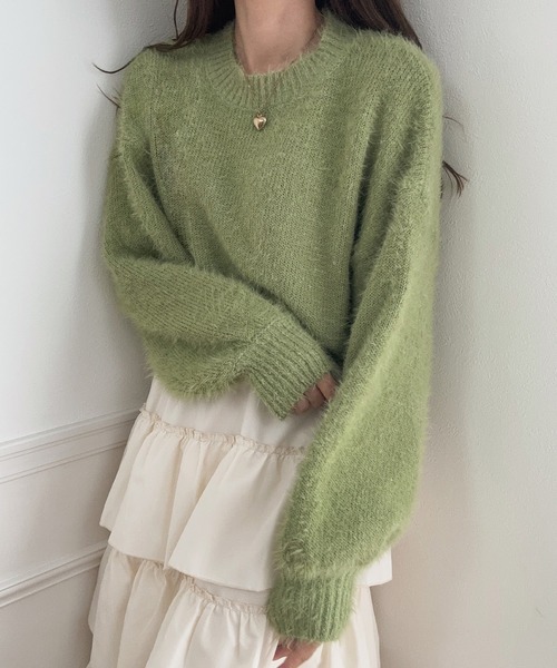 「LAUIR」 長袖ニット FREE グリーン レディース_画像7