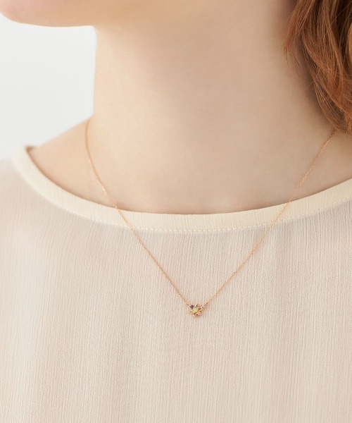 Canal4℃（カナルヨンドシー） ネックレス 「4月誕生花」K10ピンク