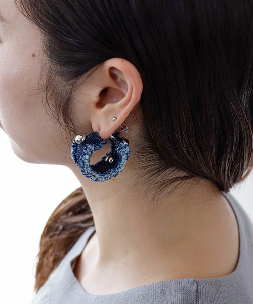 Cepica（セピカ） ピアス デニムボールフープピアス レディース