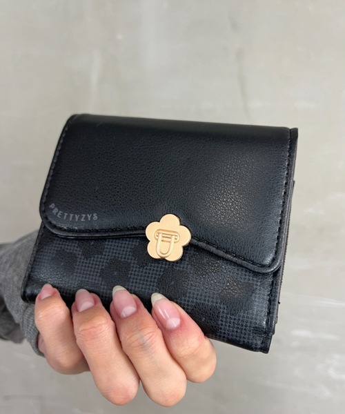 コンパクトウォレット フラワー&リーフ Loco Ocean 財布 「フラワーモチーフ」花柄 合成皮革 多収納