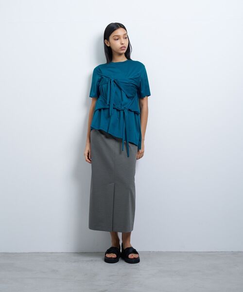 LANVIN en Bleu tシャツ アシンメノットTシャツ レディース