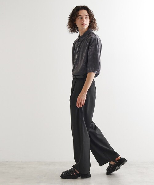 tk.TAKEO KIKUCHI パンツ リネンタッチ バレルスラックス メンズ