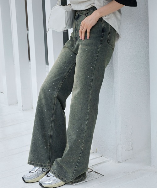 MONO-MART ジーンズ デニム デニムパンツ ラインストーンヴィンテージ  