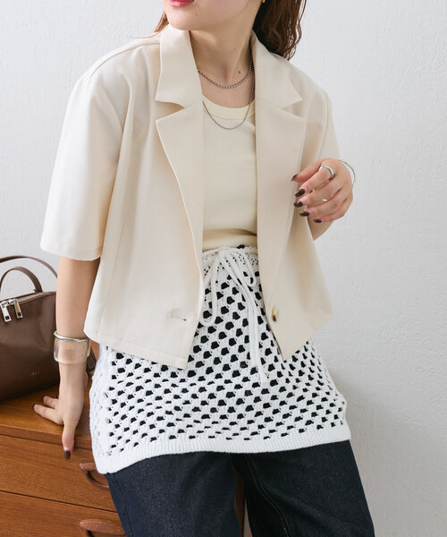 Tiny mystic ブルゾンジャケット ベージュ サイズ2 Tiny様専用 mystic ブルゾンジャケット ベージュ サイズ2