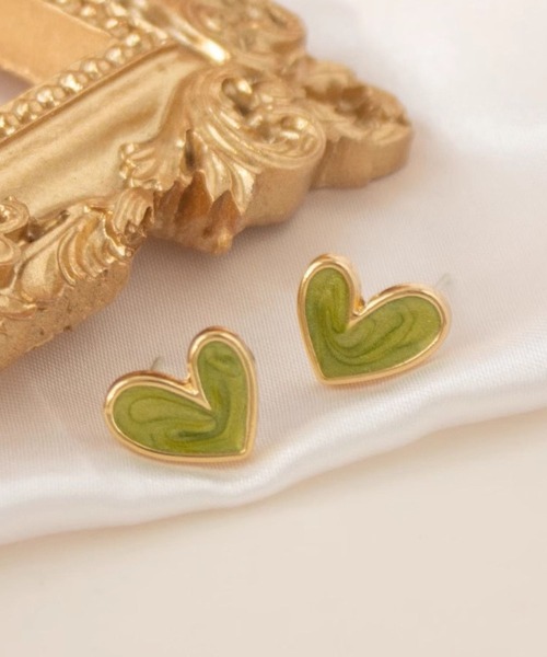 yu-ka ピアス YU-KA:グリーンハートピアス Green Heart pierce