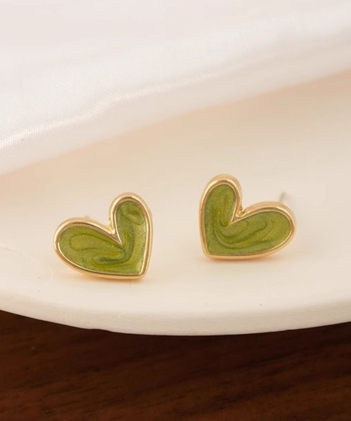 yu-ka ピアス YU-KA:グリーンハートピアス Green Heart pierce
