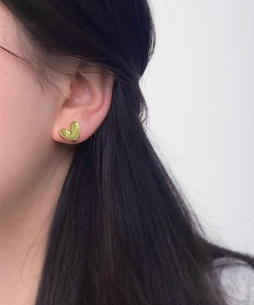 yu-ka ピアス YU-KA:グリーンハートピアス Green Heart pierce