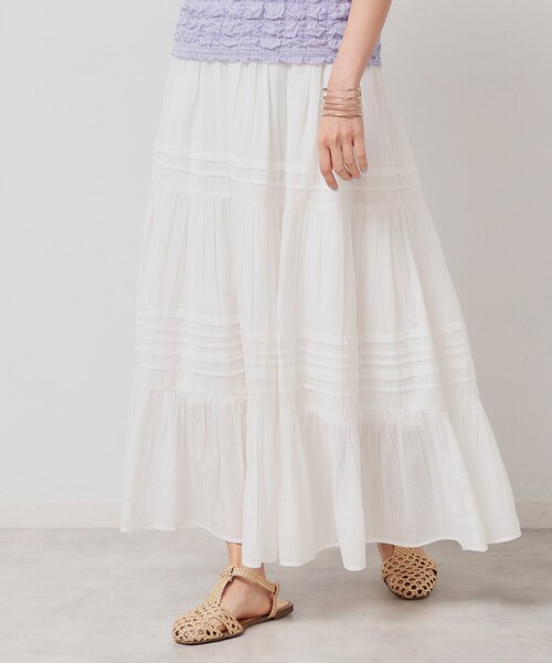 スーナウーナ（SunaUna）/【軽い着心地／インド綿】ティアードロングスカート SunaUna（スーナウーナ） スカート 「軽い着心地／インド綿